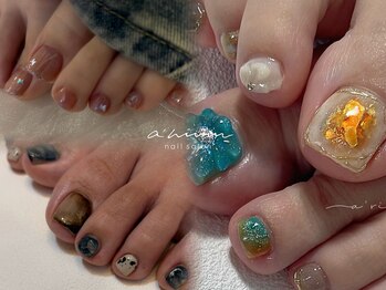 アリウム(a'rium)の写真/【マグネット/こだわりアート◎】綺麗なフットネイルで自信の持てる素足に♪繊細淡色アートが大人気★