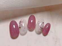 ルームヘアネイル 曙橋店(Room hair nail)/手描き桜ネイル