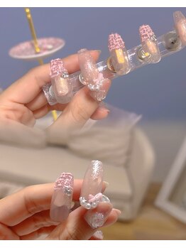 ピンクハルナネイル(pink haruna nail)/ピンクツイード