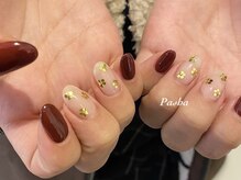 パシャ(Pasha)/ボルドー×フラワー