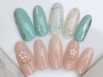 ネイルサロン あかねいろ/秋冬 フラワー ワイヤーアート