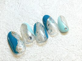 ニュアンスネイル　ブルー