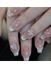 ≪チップ長さだし＋ジェル≫ワンホンチークネイル¥13200