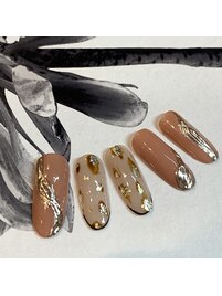 秋冬ミラーネイル&レオパード