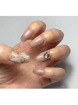 3Dビジュー×フラワーデザイン♪