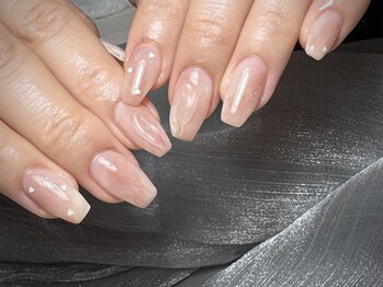 ハートホロ込ニュアンスネイル