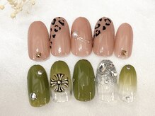 アンリーフ高田馬場店(an leaf)/ヒョウ柄/クロム風ネイル