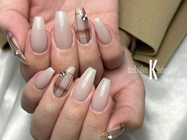 【ジェル】チェックネイル