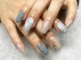 ニット&結晶ネイル