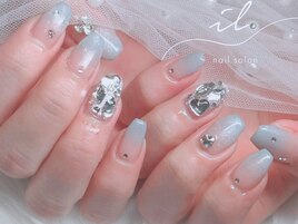 ラメグラ×埋め尽くしネイル