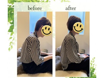 サロン ド リアン(Salon de lien)/ビフォーアフター/猫背/首コリ