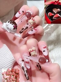 ちいかわバレンタインネイル