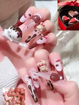 ちいかわバレンタインネイル