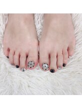アートネイル ギャラリー(Art nail Gallery)/大人モノトーンフットネイル
