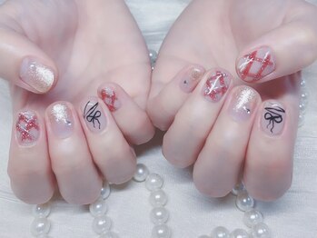 キラキラネイル 川口 南鳩ヶ谷店/可愛いチェック柄