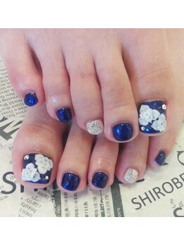 トータルサロン 白べぇーっ プラス/☆3D フラワー☆フットネイル☆