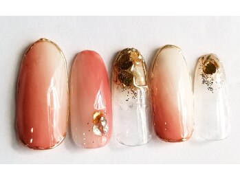 ヘアーアンドネイル ルシア(Hair&Nail Lucia)/豪華な斜めグラデーションネイル