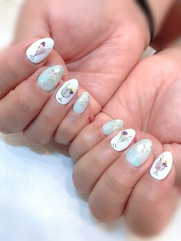 ハーティーネイル hearty nail 溝の口店/キラキラ☆カクテルネイル