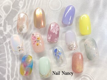 ネイルナンシー(Nail Nancy)の写真/【アート量S/M/Lから選べる】初回オフ無料☆定額コースが人気！1対1でなりたい指先をしっかりヒアリング◎