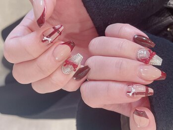 レアネイル 新宿(le'a nail)/ボルドーチェック