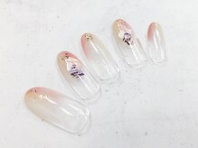 グラマーネイル(Glamor nail)/2色グラデーション×シェル 