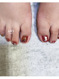 クリスマスフットネイル
