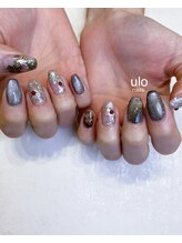ウロネイルズ(ulo nails)/ブラック×シルバーネイル