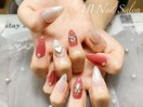 煌めくワンカラー長さだしネイル