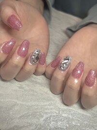 ピンクラメ×埋め尽くしネイル♪