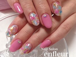 クラッシュシェル＆金箔☆ネイル