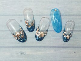 カリビアンネイル＆水面ネイル