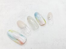 グラマーネイル(Glamor nail)/塗りかけネイル×フレンチ