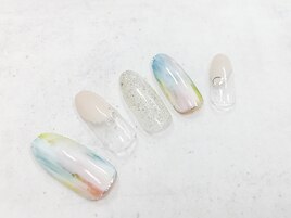 塗りかけネイル×フレンチ