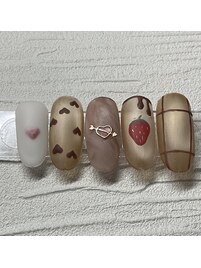 バレンタインネイル