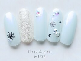 パールホワイト雪結晶クリスマス