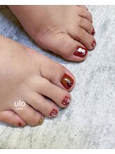 ウロネイルズ(ulo nails)/キラキラクリスマスフットネイル