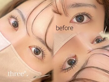 スリー(three.)の写真/【あなたにぴったりのまつげを提案*】プロのアイデザイナーがナチュラルで印象◎な上品まつ毛をデザイン♪