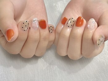 orange×silver×dot.