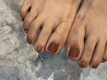 エムスラッシュ ネイル たまプラーザ(M.SLASH)/シンプルブラウンネイル