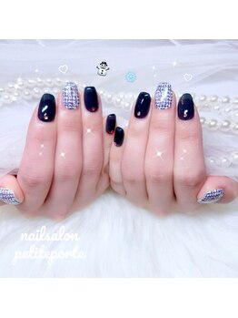 シアーブルーのツイードネイル♪