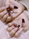 冬ボルドーネイル
