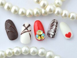 バレンタインネイル