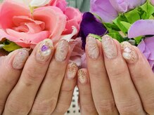 ダブルネイル(Double Nail)/【ほり】ふんわりフラワー