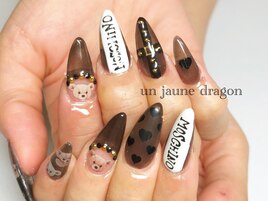 ブラック☆くまネイル