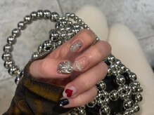 ファンクションネイルズ 表参道 原宿(FUNCTION NAILS)/ハート/リボン/シルバーミラー
