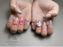 ユーネイル(YW nail)/定額デザインD＋パーツ料金