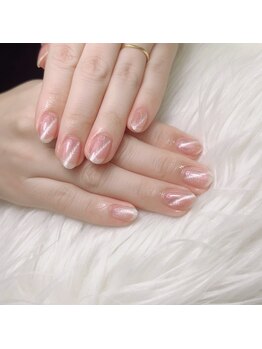 アートネイル ギャラリー(Art nail Gallery)/うる艶ピンクの斜めマグネット
