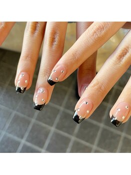 アイリッシュネイル 久屋大通店(Irish Nail)/黒フレンチネイル