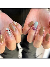 名駅秋ネイル＊ブラウン