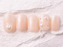ネイルメゾン 渋谷店(NAIL MAISON)/シンプルベージュハート￥5800